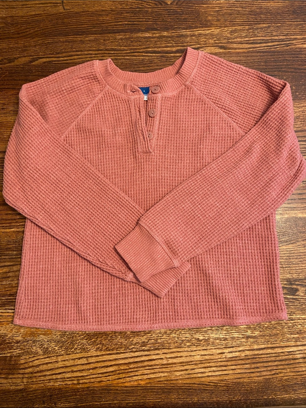 Old Navy Long Sleeve Ribbed Button Tee